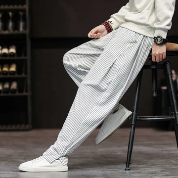 Men’s Casual Striped Harem Trousers – Comfort, Style & Versatility for Every Season