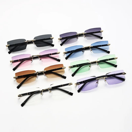 Trendy Rimless Sunglasses – Retro Style & UV400 Protection in One Accessory