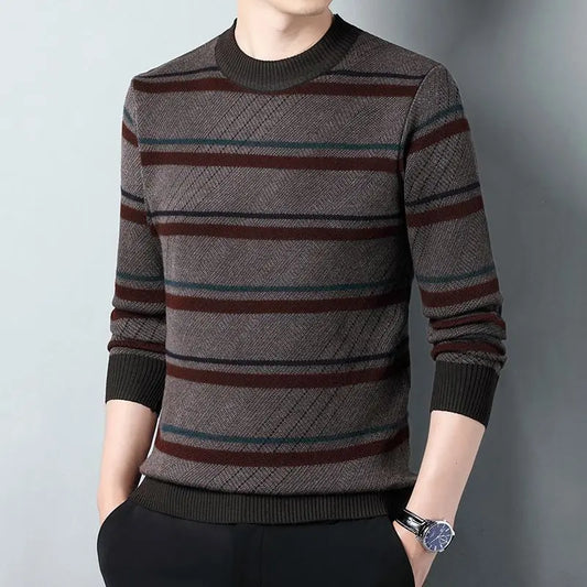 Vintage Striped Casual Sweater – Timeless Style with Modern Comfort