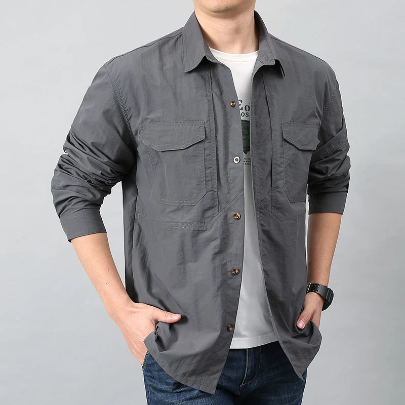Korean Casual Men’s Shirt Jacket – Style, Comfort and Versatility for Spring
